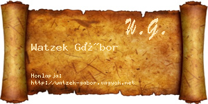Watzek Gábor névjegykártya