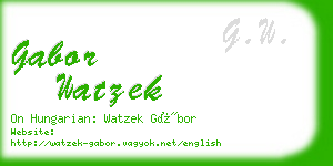 gabor watzek business card